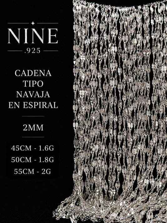 CADENA NAVAJA EN ESPIRAL